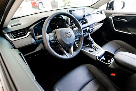 Interior of New Toyota Rav4. Dealership of Toyota Cars. Buying and ...