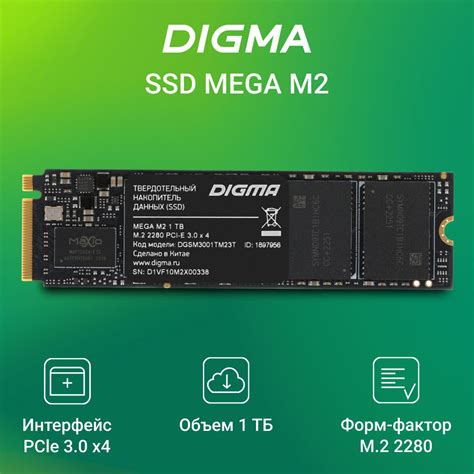 1 ТБ Внутренний SSD-диск Digma SSD PCI-E 3.0 x4 (DGSM3001TM23T ...