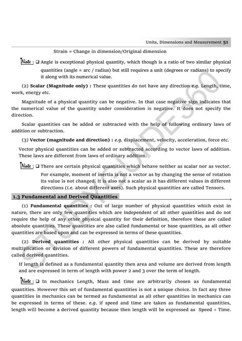 Solution Iit Jee Physics Notes For Units Dimensions And Measurement