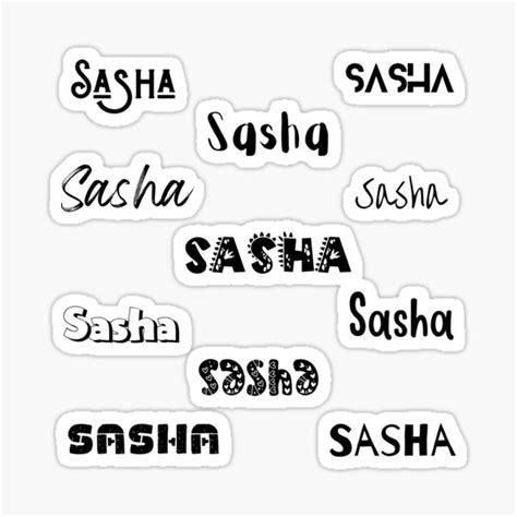 Sasha In 10 Different Fonts Sticker For Sale By Magleen Redbubble