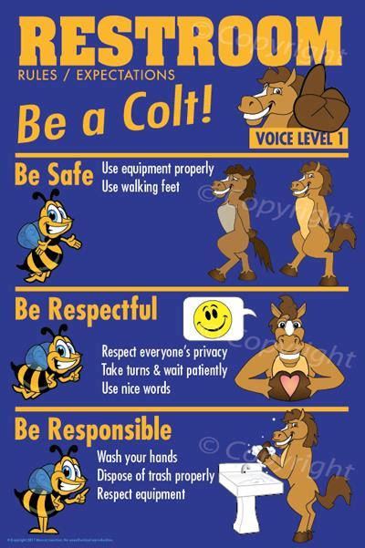 Pbis Posters Colt Restroom Mascot Junction