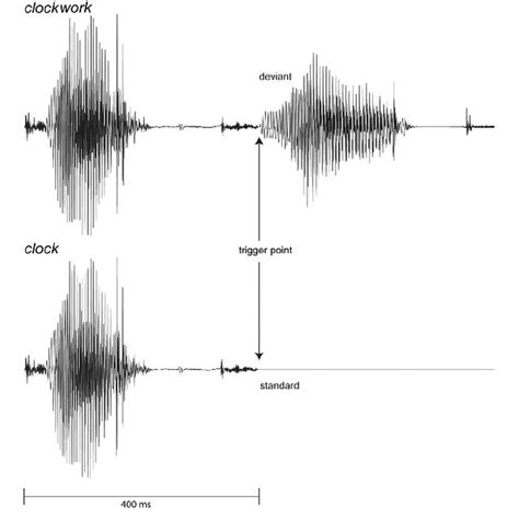 Acoustic Stimuli And Erp Time Locking Example Waveforms Of Acoustic