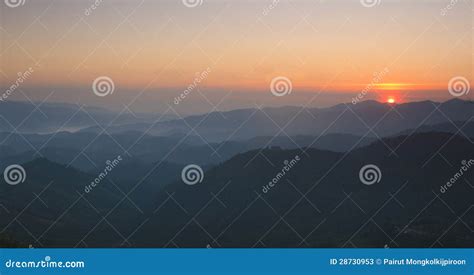 Sunrise Over Black Forest Mist Stock Image - Image of environment ...