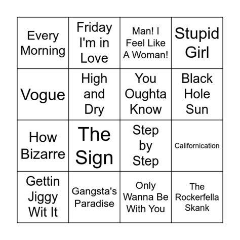 BINGO THEME Bingo Card