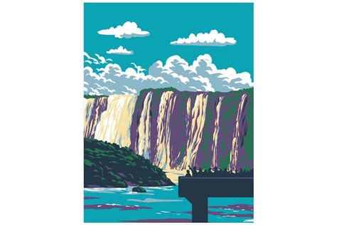 Iguazu Falls Iguazu National Park | Decorative Illustrations ~ Creative ...