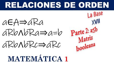 Relaci N De Orden Amplio Matriz Booleana Relaci N Menor O Igual En