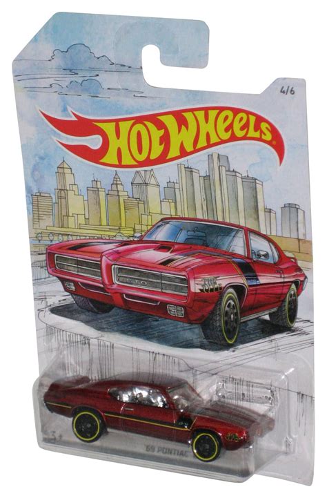 Hot Wheels 69 Pontiac GTO 2018 Red Toy Car 4 6 Walmart