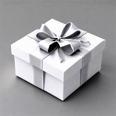 Premium AI Image | White gift box with white ribbon in white background