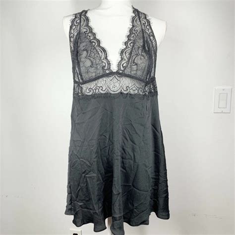 Adore Me Intimates Sleepwear Adore Me Zandy Babydoll Nightie Lingerie Black Lace Poshmark