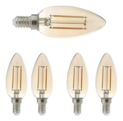 Kit 5 Lâmpadas Filamento Led Retrô Vintage C35 4w E14 Quente MercadoLivre