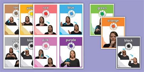 ASL Color Flash Cards L Enseignant A Fait Twinkl