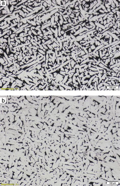 Optical Micrographs Of A 005b Modified Cuznal Alloy And B 01b