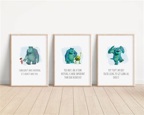 Monsters Inc Quotes Sulley Roz Boo Mike Disney Randall Print - Etsy