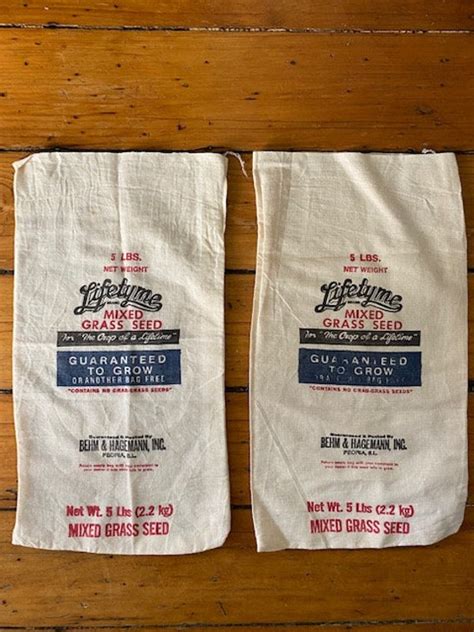 Lifetyme Feed Bag Red Blue Grass Seed Bag Small Cotton Seed Etsy