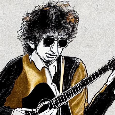 Illustration Image For Bob Dylan Riding A Motorcycle Stable Diffusion