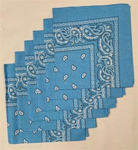 Azul Claro Paisley Bandanas Pack X Etsy