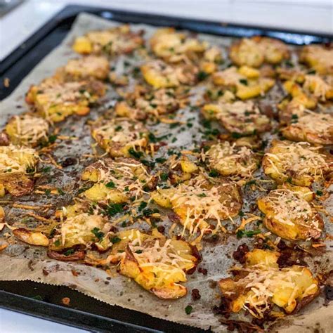 Crispy Garlic Parmesan Smashed Potatoes Side Dishes Always Use Butter