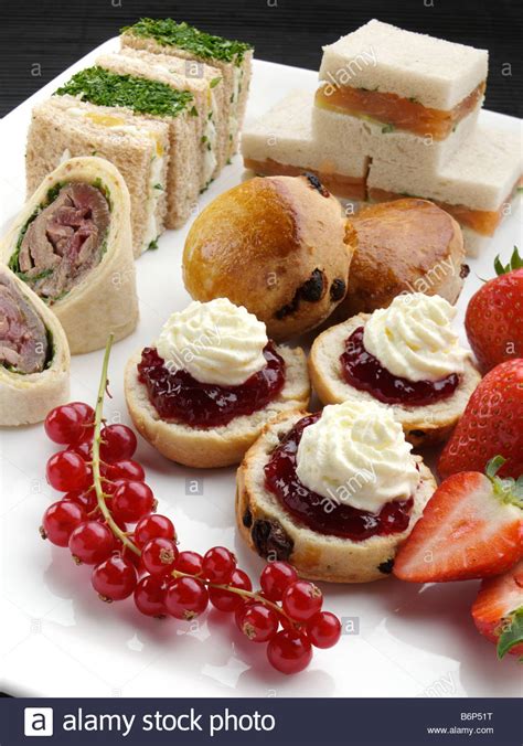 Scones and sandwiches for afternoon tea Stock Photo - Alamy