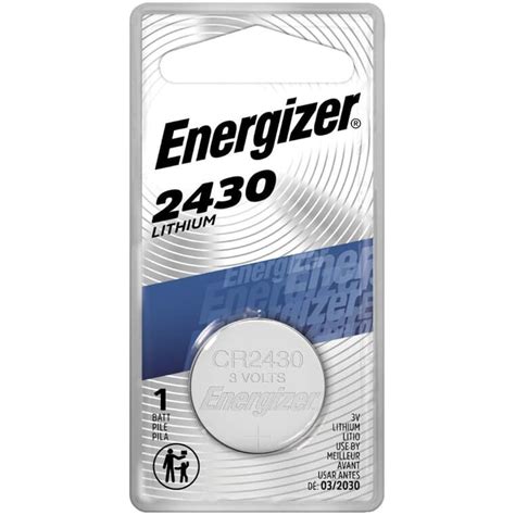 Energizer 3 Volt Lithium Cr2430 Watch And Electronics Battery Home Hardware