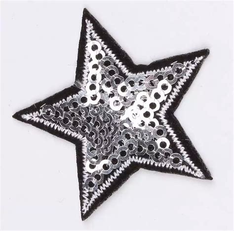 Sequin Star Patch Iron On Patch Silver Stars Cute Patches Etsy