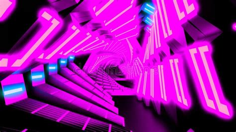 Abstract Tunnel Vj Loop Motion Background Neon Light Tunnel Triangular