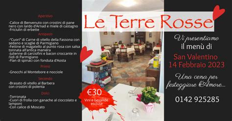 Cena Di San Valentino Nel Monferrato Ristorante Le Terre Rosse