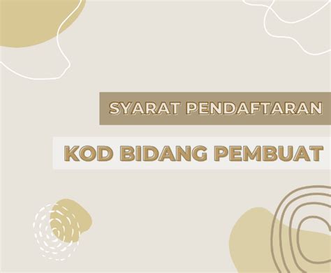 Kod Bidang Pembuat Dengan Mof Lesen Kewangan