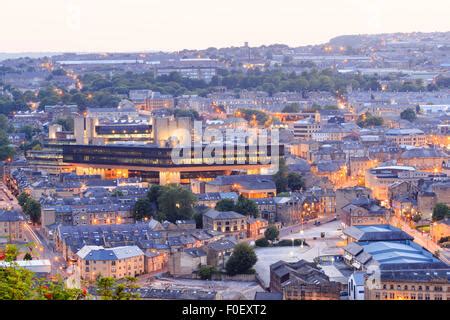 Halifax, England - august 12th, 2015: Halifax town centre at dusk with the vue cinema at broad ...