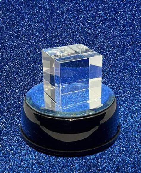 Cube 50 - Captured In Crystal - 3D Laser Engraved Crystals