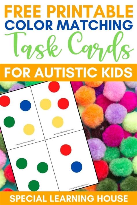 Free Printable Color Matching Task Cards 1 Special Learning House