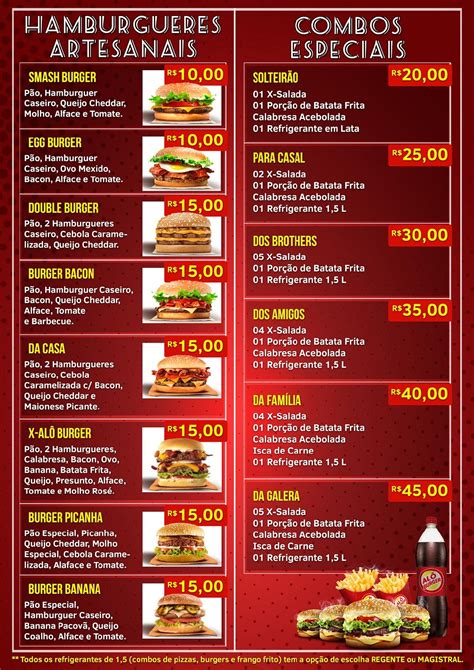 Menu Em Al Burger Restaurante Manaus