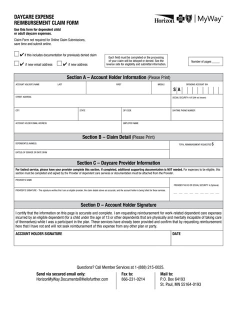 Fsa Dependent Care Receipt Template