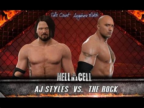 Wwe K The Phenomenal Aj Styles Vs The Rock Falls Count Anywhere