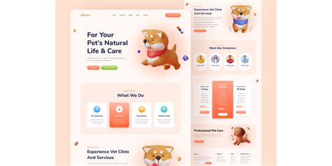 Pet Care Website Design Landing Page UX UI Kit Community Figma