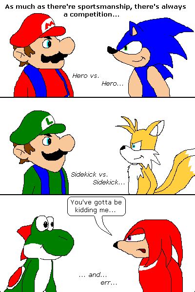 Mario vs. Sonic by BlockedHead on DeviantArt