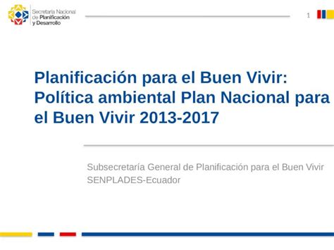 PPT Subsecretaría General de Planificación para el Buen Vivir