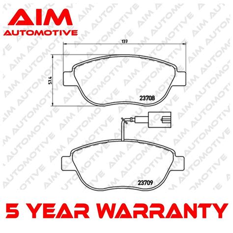 Brake Pads Set Front Aim Fits Grande Punto Doblo Bravo Multipla Combo