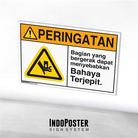 Jual Stiker Safety Sign Rambu K3 ANSI Bahaya Terjepit Bagian Yang