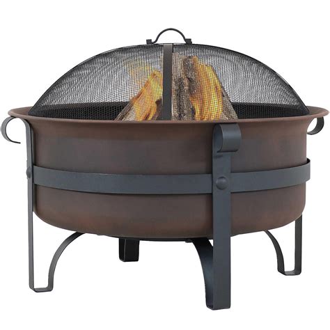 Sunnydaze Outdoor Camping Or Backyard Large Round Cauldron Fire Pit