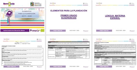 Elementos para la planeación del primer grado del primer trimestre