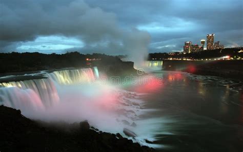 Niagara Falls - Horseshoe Falls (Canadian Falls) by Night Stock Photo ...