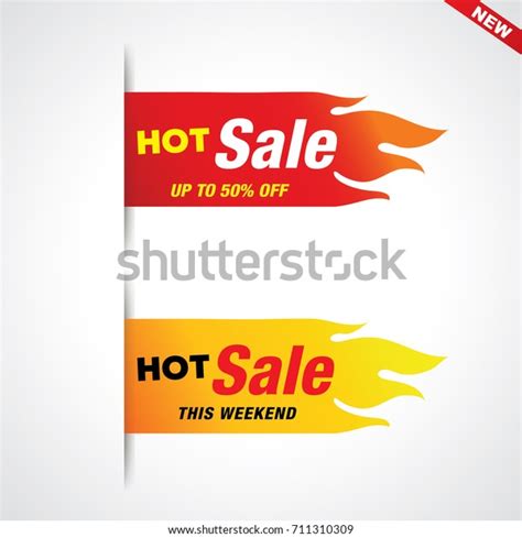 Hot Sale Vector Flaming Labels Sticker Stock Vector Royalty Free