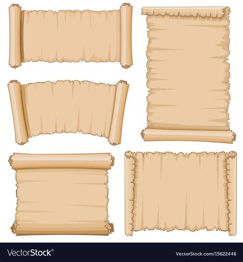 Blank cartoon old scrolls of papyrus paper Vector Image