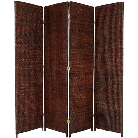 6 Ft Dark Brown 4 Panel Room Divider FBRUSHSCR4PDBRN The Home Depot