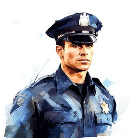 Police Officer Clipart In Impressionistic Art Style Artwork Hd Vector And 4k In 2024 Police