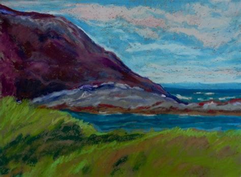 Painting on Monhegan Island Maine Monhegan Island, Ipswich, Oil Pastel ...