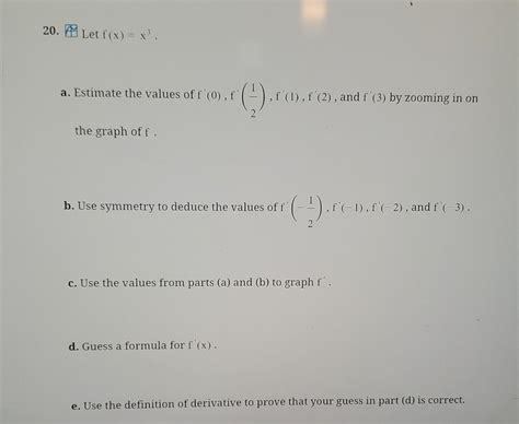 Solved 20 Let F X X3 A Estimate The Values Of Chegg