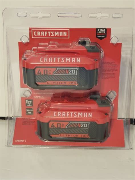 2 Pack Genuine Craftsman 20v Li Ion Standard Capacity Battery Pack