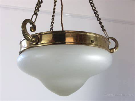 Antiques Atlas Brass And Glass Ceiling Light