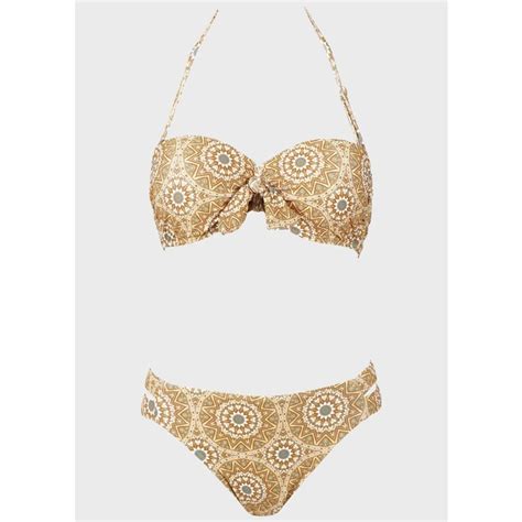 gsecret Γυναικείο set μαγιο all print ενσωματωμένη push up ενίσχυση bikini κανονική γραμμή